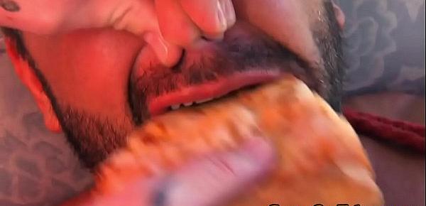  Bounded sub forced to eat cumshot of pizza